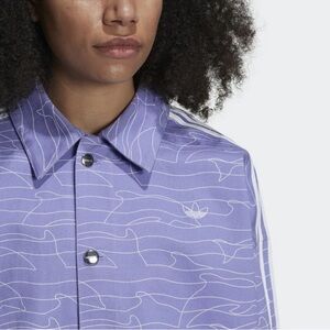 Purple Adidas Jacket with White Pattern